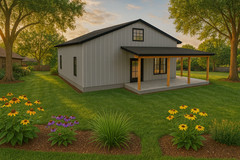 Barndominium House Plan – 2 Bed 1 Bath Garage 883 SF – Drawings Blueprints
