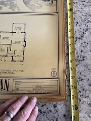 Vintage 1948 MCM Bungalow Ranch HomePlan Blueprint Triflex Service Washington DC