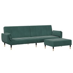 2-Seater Sofa Bed with Footstool Sleeper Couch Bed Living Room Velvet vidaXL