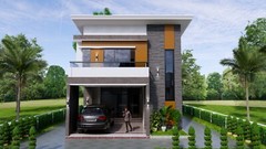 25×38 Feet Small House Plan 7.5×11.7 Meter 4 Beds 4 Baths Shed R(A4 Hard Copy)