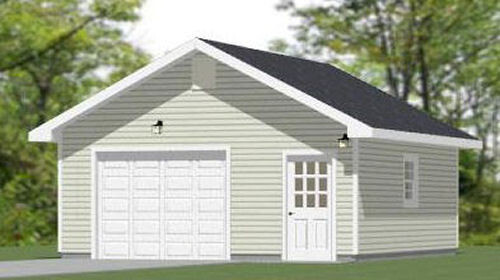 20×24 1-Car Garage — 480 sq ft — PDF Floor Plan — Model 3A