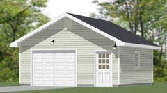 20×24 1-Car Garage — 480 sq ft — PDF Floor Plan — Model 3A