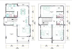 20×30 Feet Small House Design 6×9 Meter 3 Beds 3 Baths Shed Roof (A4 Hard Copy)