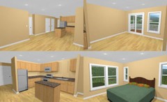 44×48 Apartment with 2-Car 1-RV Garage – PDF FloorPlan – 1,645 sqft – Model 1G