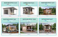 Lot of 14 Garden Shed & Backyard Office DIY Plans and Build Guide | DIY Instruct