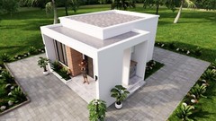 13×20 Feet Small House Plan 4×6 Meter 1 Bed 1 Bath Hidden Roof PDF +A4 Hard Copy