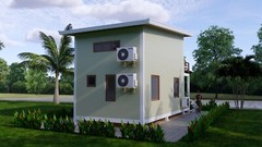 13×23 Feet Small House Design 4×7 Meter 2 Beds 1 Bath Shed Roof (A4 Hard Copy)