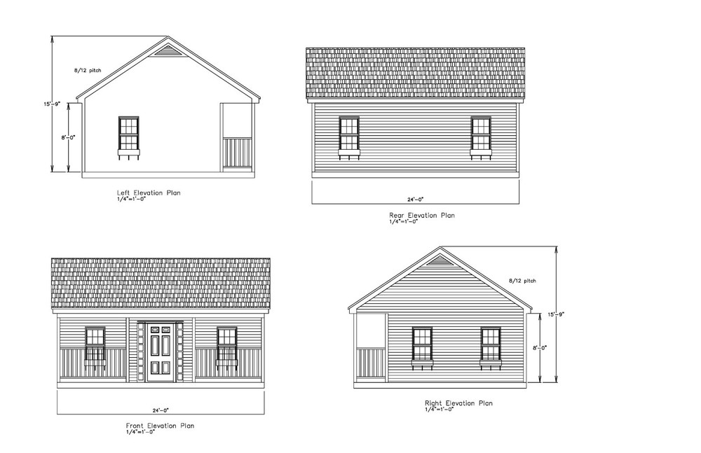 SMALL HOUSE PLAN 20X24 24X24 SMALL HOUSE RANCH GABLE ROOF PLAN # 1732 SH
