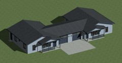 Duplex Home Plans 2160 total square feet, 2 bedrooms each side.
