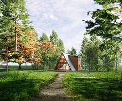 A Frame 22′ x 36′ Spacious Cabin House Design Plans – Drawings Blueprints