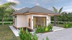 35×35 Feet House Plan 10.7×10.5 Meter 2 Beds 2 Baths Hip roof PDF (A4 Hard Copy)