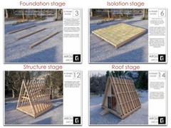 A-Frame House Cabin Plans -320SF- Blueprints – Modern, Bathroom and Loft