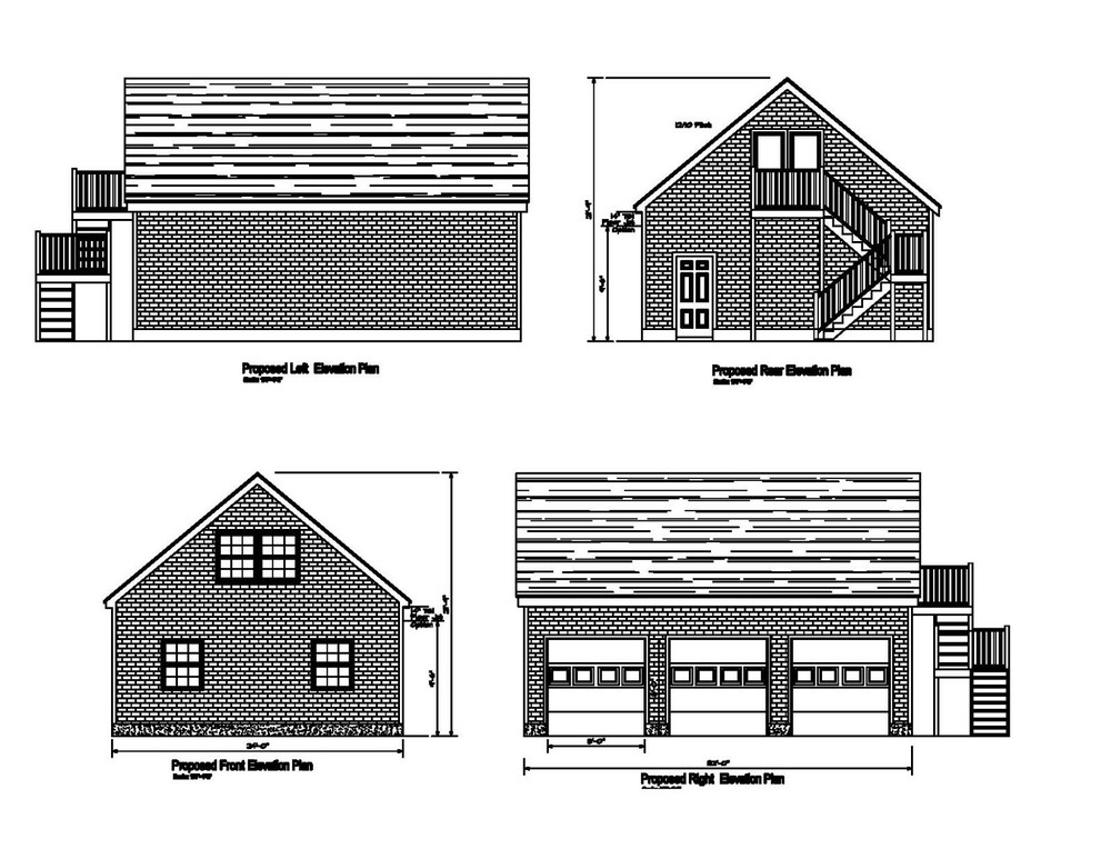 24’X32′- 32’X24′ GARAGE PLANS GABLE ROOF GARAGE PLANS 17-2432-GBL-1