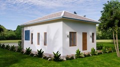 Custom Small House Design 6×9 Meter 2 Beds 1 Bath 20×30 Feet Hip (A4 Hard Copy)