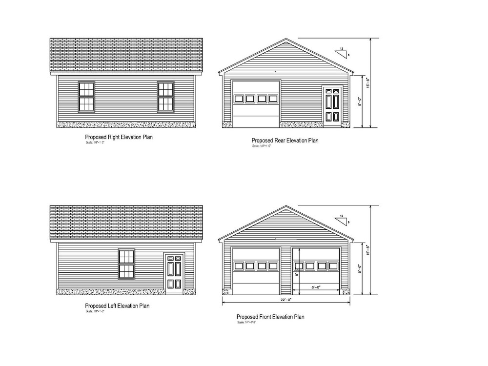 22’X24′- 24’X22′ GARAGE PLANS GABLE ROOF GABLE END GARAGE PLANS 19-2224-GBL-7