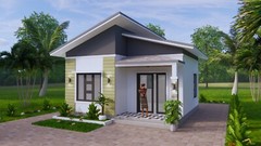 20×20 Feet Small House Plan 6×6 Meter 1 Bed 1 Bath Shed Roof PDF & A4 Hard Copy