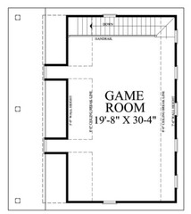 William Poole Designs Home Plans Pit Stop Garage House with Game Room Layout