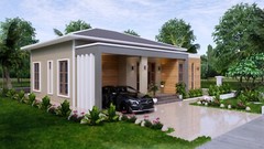 36×36 Feet Modern House Plan 11×11 Meter 3 Beds 2 Baths Hip roof (A4 Hard Copy)