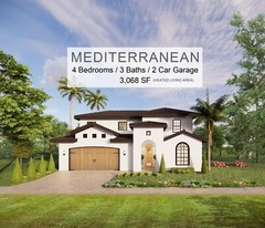 Luxury Mediterranean House Plan Design – 4 Bed 3 Bath – Drawings Blueprints