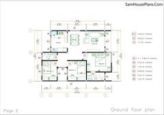 House Design Plan 8×11 Meter 26×36 Feet 3 Bedrooms Terrace Roof (A4 Hard Copy)