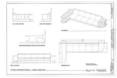 Mid-Century Modern home, stucco brick glass block, architectural PRINTED plans