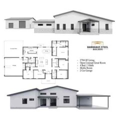 Mountain Breeze Barndominium – 4 Bedrooms / 3 Baths 2,784 SF Design Blueprints