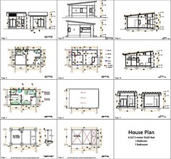 15×25 Feet Small House Plans 4.5×7.5 Meter One Bedroom Shed Roof (A4 Hard Copy)