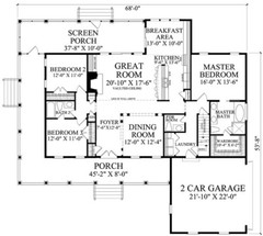 William Poole Designs Home Plans Indigo Cottage 3 bed, 2 bath, garage plus bonus