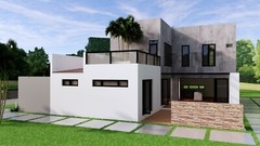 Modern House Plan 16×18 Meter 54×59 Feet 3 Beds 3 Baths Full Plan (A4 Hard Copy)