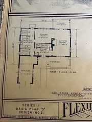Vintage 1948 MCM Contemporary Home Blueprint Triflex Service Washington DC Plan