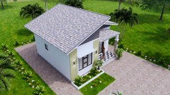 20×20 Feet Small House Plan 6×6 Meter 1 Bed 1 Bath Shed Roof PDF & A4 Hard Copy