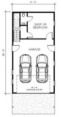 Narrow Cypress I Two level (21×40′) Custom House Plans and Blueprints