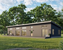 Modern Cabin House, 20′ x 70′, 1400 Sq Ft, 3 Bed 2 Bath, Architectural Plans
