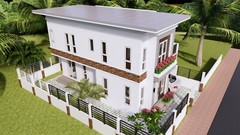 Small House Plan 23×33 Feet 7×10 Meter 4 Beds 3 Baths Flat Roof (A4 Hard Copy)