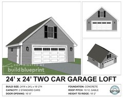 24′ X 24′ Two Car Garage with Loft Construction Plans – PDF Download