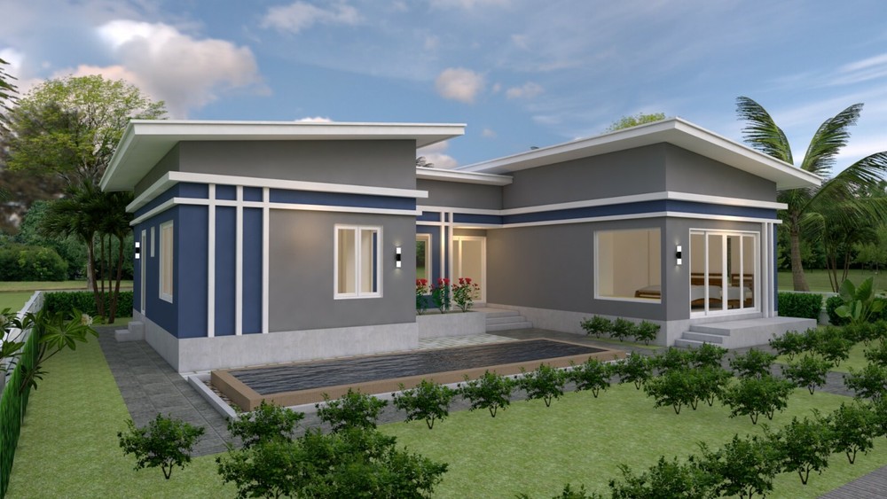 49×36 Modern Home Plan 15×11 Meter 3 Bedrooms PDF Full Plans (A4 Hard Copy)
