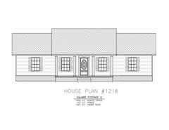 Ranch House Plans 1400 SF 3 Bed 2 Bath Open Floor – Split BR (Blueprints) #1218