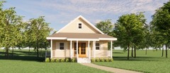 Craftsman Cottage House Plan – 2 Bed 1200 SF – Vacation Home Blueprints