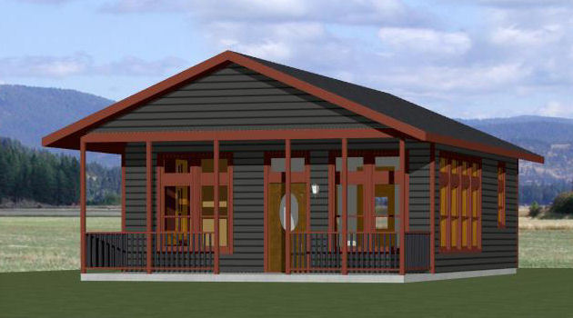 24×30 House — 1 Bedroom 1 Bath — PDF Floor Plan — 720 sq ft — Model 2C