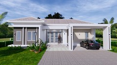 House Plans 14×11 Meter 46×36 Feet 3 Beds 2 Baths Hip Roof (A4 Hard Copy)