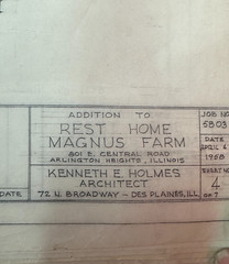 RARE Blueprints of Magnus Farm Historic Farm Rest Home Arlington Heights, IL VTG