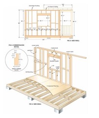 Wood Construction Tiny Home Building Plans – 8′ x 10′ – 80sqft