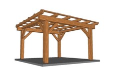 12′ x 12′ Timber Frame Pergola DIY Building Plans, Downloadable PDF