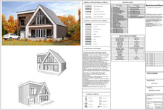 43’x29’ 3 Beds, 4 Baths Cozy A-Frame House Architecture Plans PDF Download.