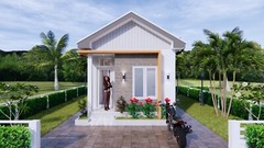 13×30 Small House Plans 4×9 Meter 2 Bed 1 Bath Gable Roof PDF & (A4 Hard Copy)
