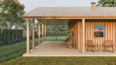 Generic 24×24 Tiny Home Cabin Design Plans – 2 Bedroom Drawings