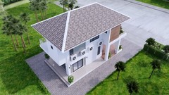 22.5×33 Feet Small House Plan 6.9×10 Meter 2 Beds 3 Bath Hip Roof (A4 Hard Copy)