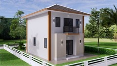 20×24 Feet House Plans 6×7.5 Meter 2 Bed 1 Bath Hip Roof PDF Plan (A4 Hard Copy)