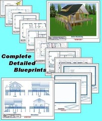 Cabin Plans 20×24 w/Loft Plan Package, Blueprints, & Material List