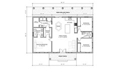 House Construction Plans – Open Plan Design – Modern Farmhouse 3 Bed/2 Bath 1500